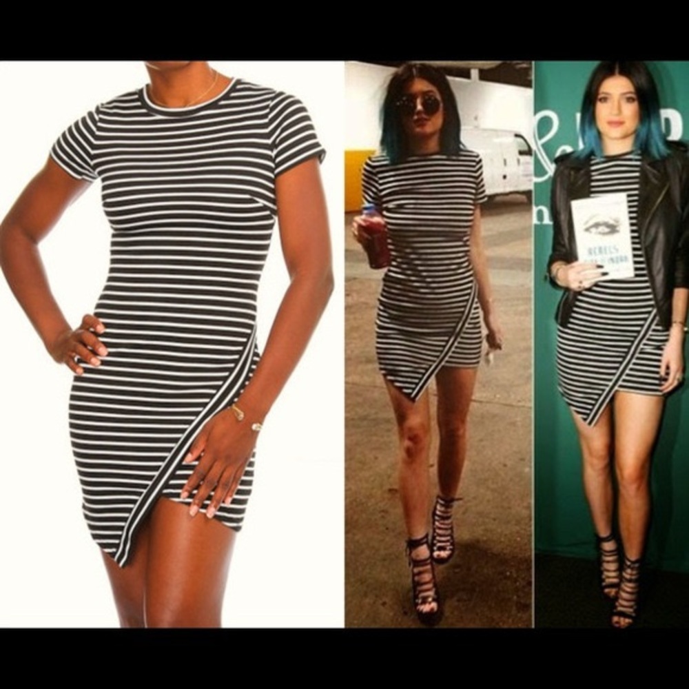 Black and white stripe dress